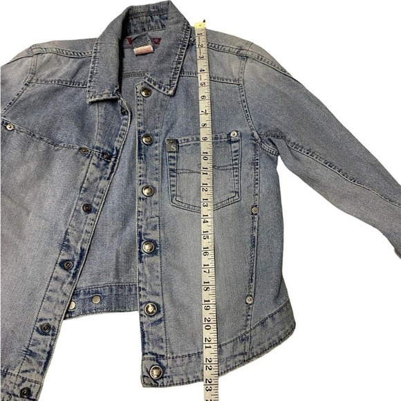 Vintage Y2K Silver Jeans‎ Co Denim Jacket Medium Light Wash Jean - Picture 13 of 15